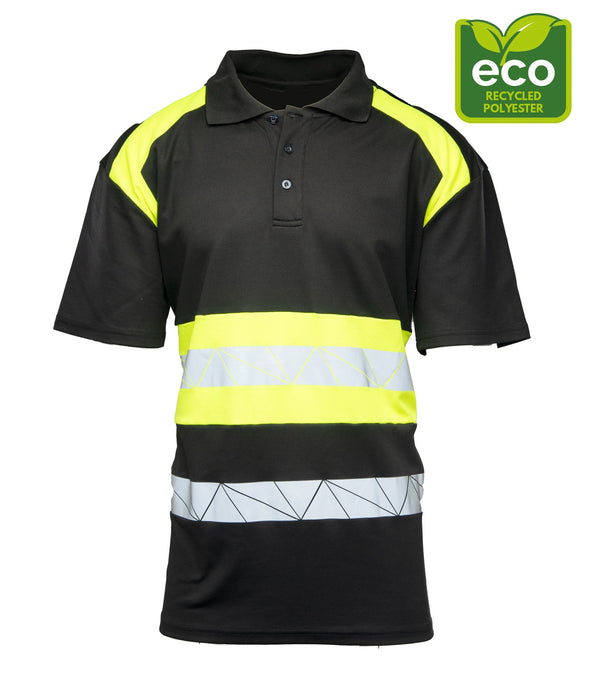 SEVEN KINGS ECO RIVAL KOSZULKA POLO CZARNY/ŻÓŁTY