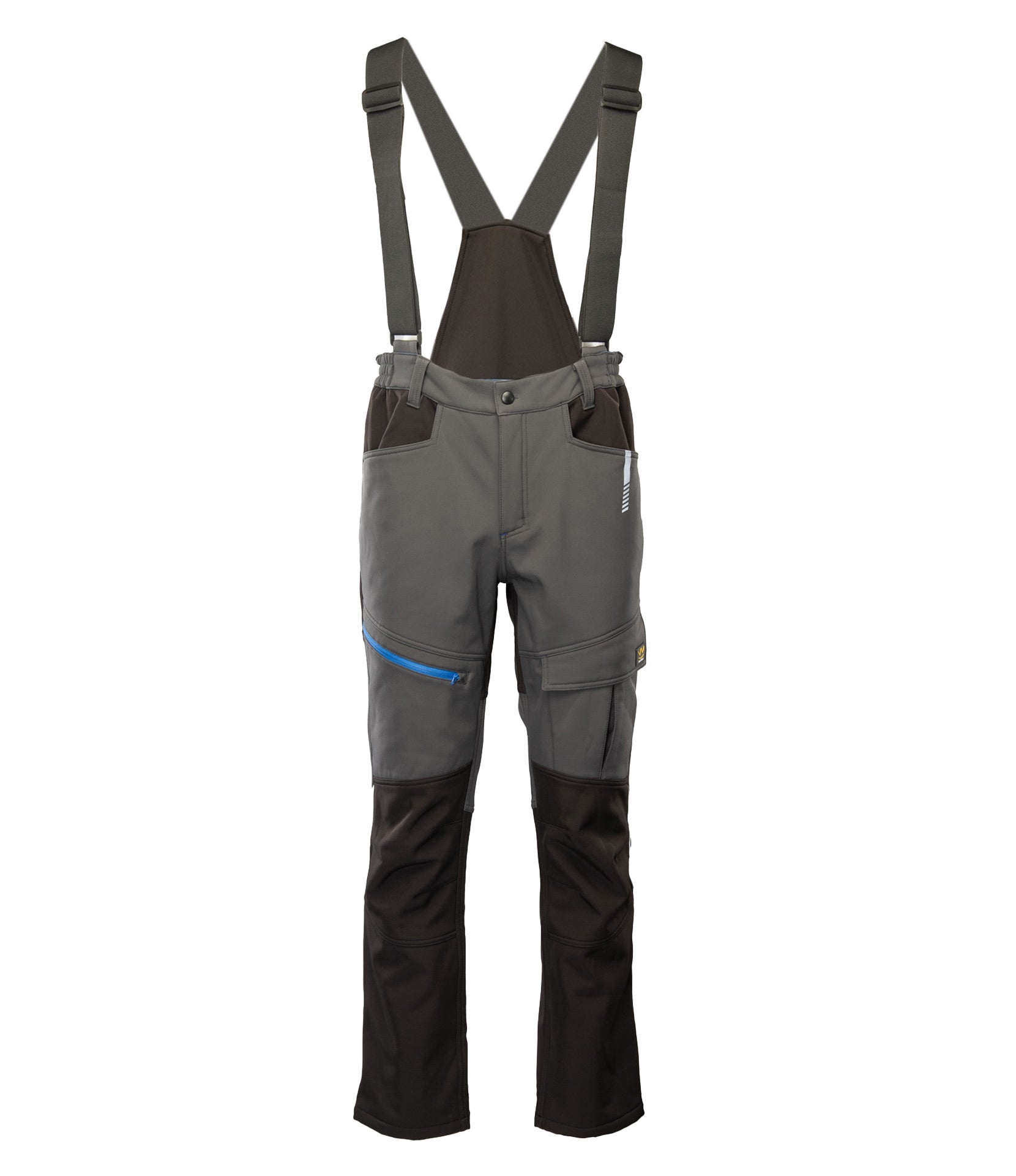 SEVEN_KINGS TOPAZ TOPAZ SPODNIE SOFTSHELL OCIEPLANE STAL/CZARNY
