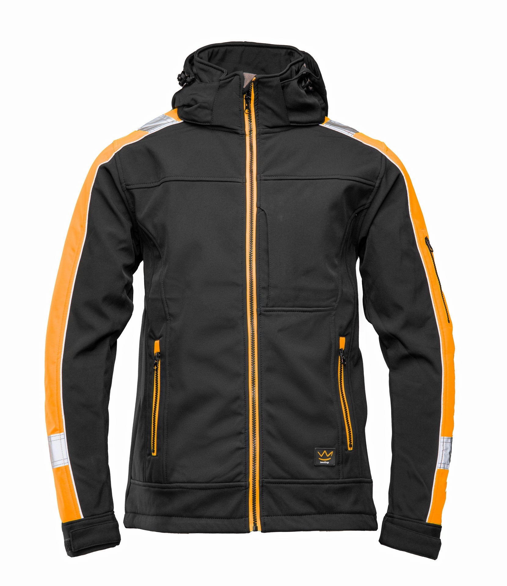 SEVEN_KINGS RIVAL SOFTSHELL CZARNY/POMARAŃCZ
