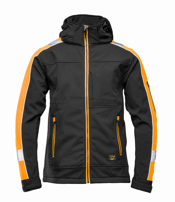 SEVEN_KINGS RIVAL SOFTSHELL CZARNY/POMARAŃCZ
